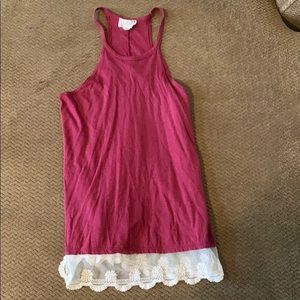 Maroon shirt with white mesh